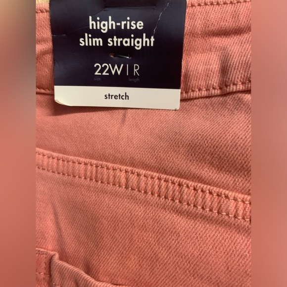 Ava & Viv Women's High Rise Jeans in Coral - Picture 5 of 7
